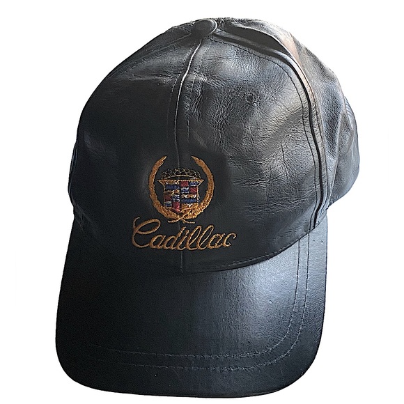 Headmaster Other - Vintage Cadillac Genuine Leather Cap Black ECU see tape measurements for size